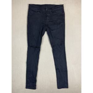Ksubi Jeans‎ Mens 33 Black Van Winkle Ace Black Slice Distressed Casual Denim